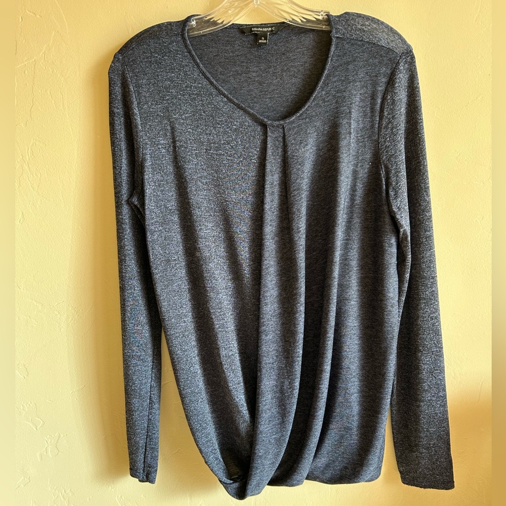 Banana Republic Black and Blue Stretch Top